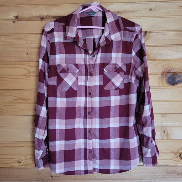 Eddie Bauer Tops - Eddie Bauer Womens Plaid Button-Down long-sleeve Shirt, Size L